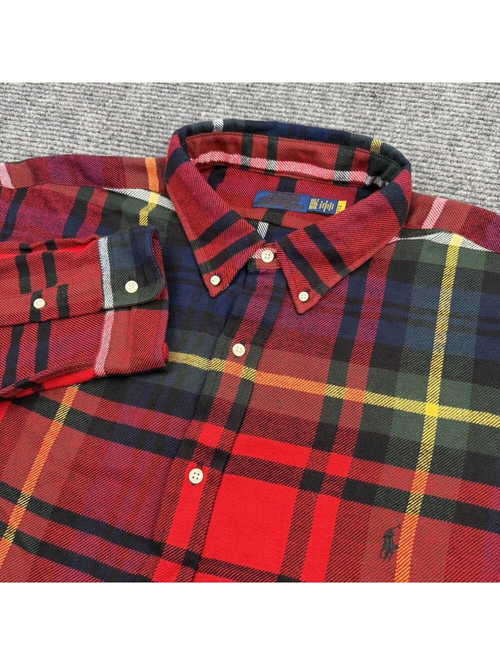 Polo Ralph Lauren Red Tartan Plaid Flannel Button Down Shirt Men’s 3XLT NWOT